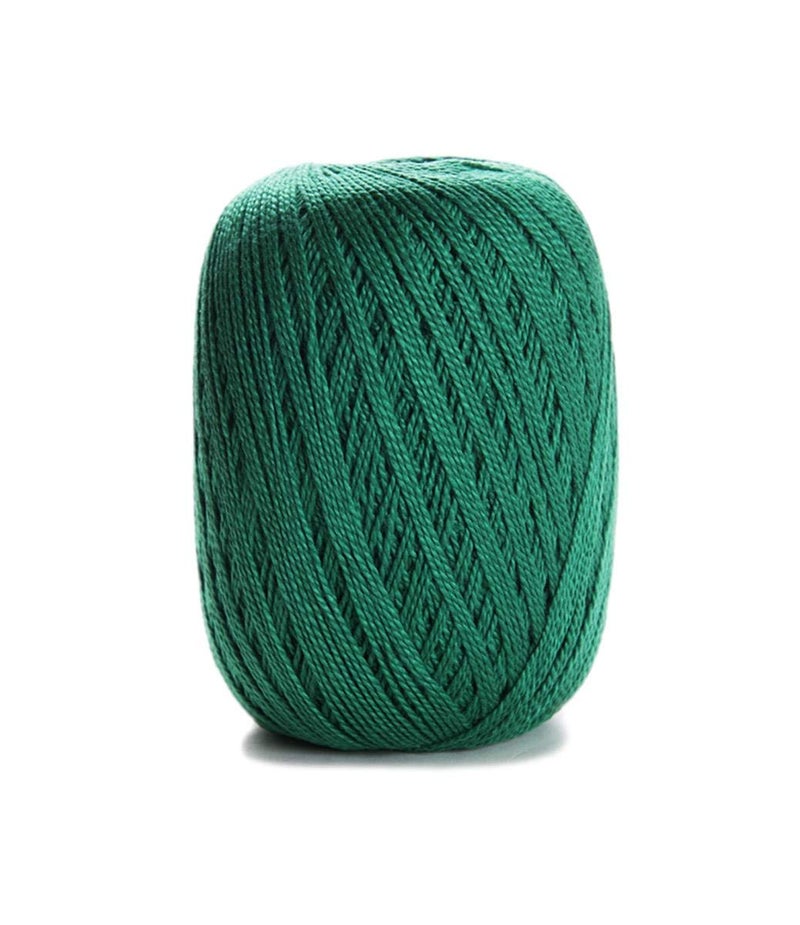 CÃRCULO CIRCULO Anne Yarn for Crocheting & Knitting, 100% Mercerized Brazilian Virgin Cotton, Soft Fingering Weight, 547 Yds, 5.19 Oz - Color 5363 Emerald - Image 2